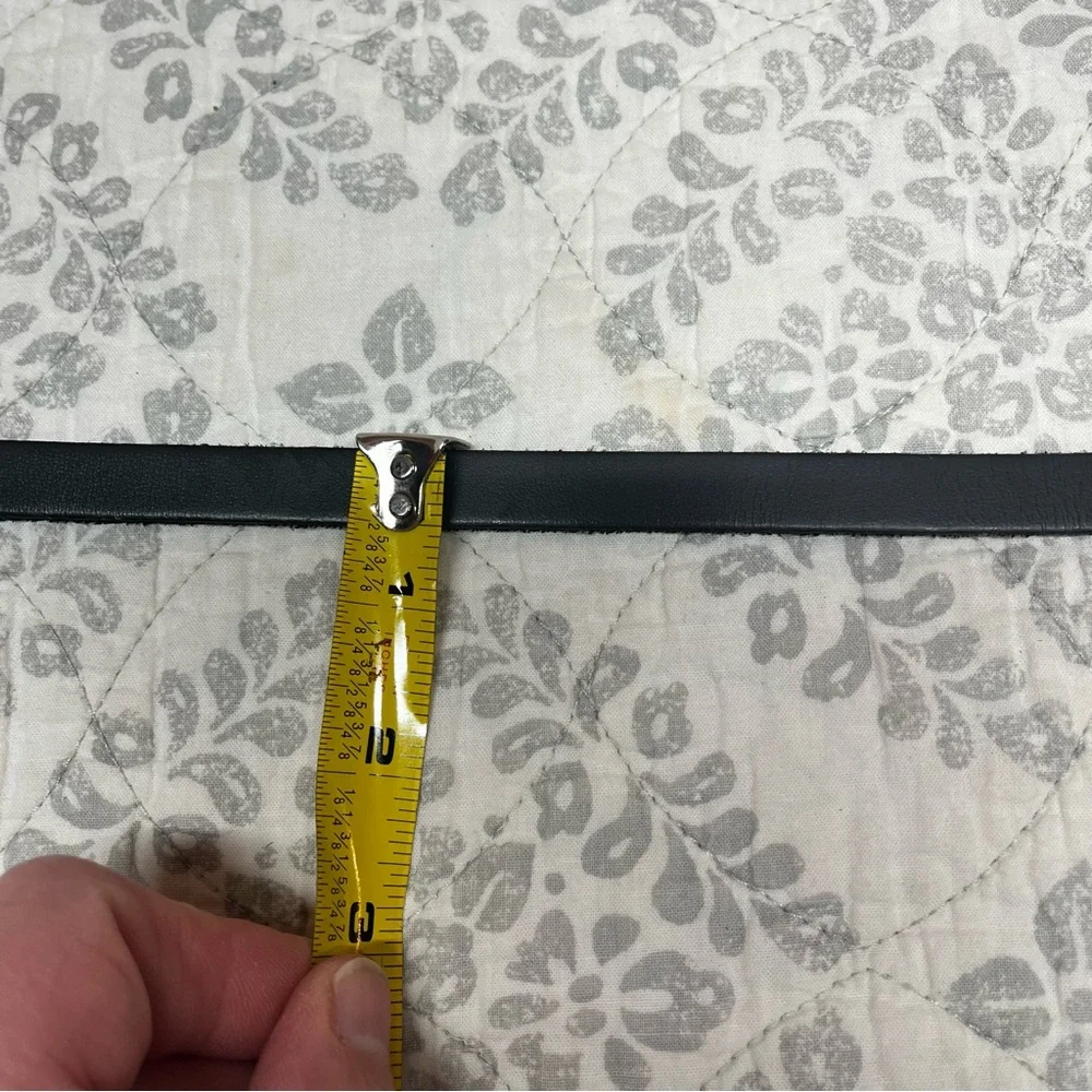 OS Vintage Leather Belt Bracelet Cuff Dark Gray